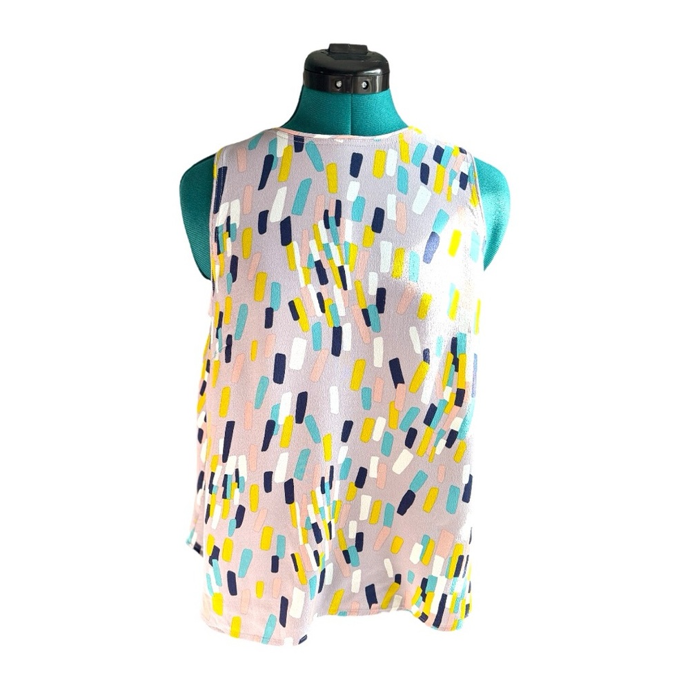 NWOT Boden Graphic Sleeveless Blouse in Yellow and Gray - Picture 6 of 10